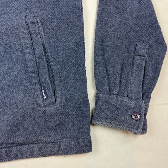 Barbour Mens Twill Overshirt Shirt Jacket Sz Large Thick Dark Blue Button Up B6 - Picture 6 of 8